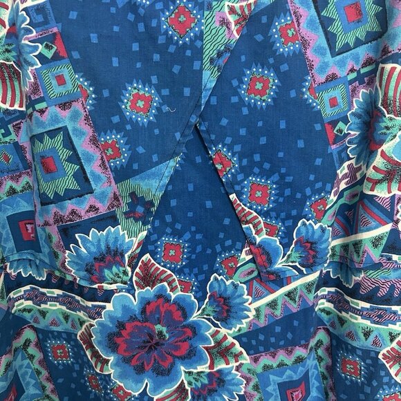 Vintage 90s Western Turquoise Southwest Aztec Shirt Sz XL Cowgirl Rodeo Artsy - Picture 8 of 12